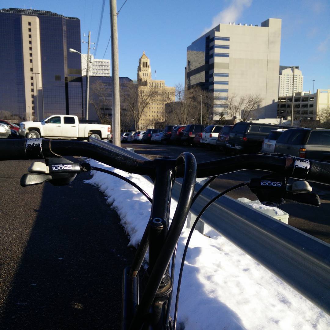 Full parking lots on Winter Bike to Work Day